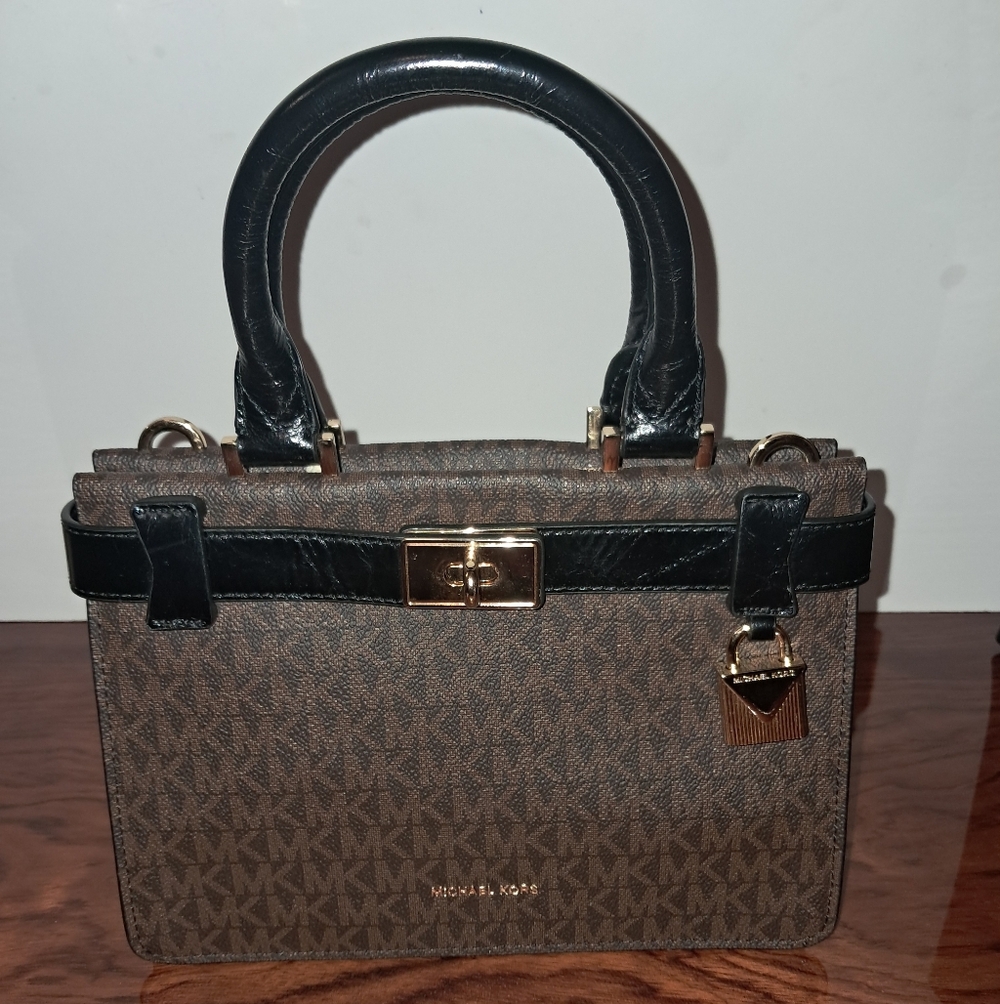 Michael Kors Tatiana Mini Logo and  Patent Leather Satchel